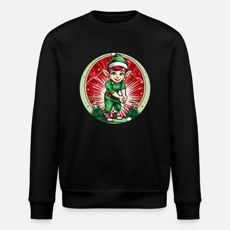 Christmas Elf Golf - Stanley/Stella ROLLER Unisex Organic Sweatshirt - black