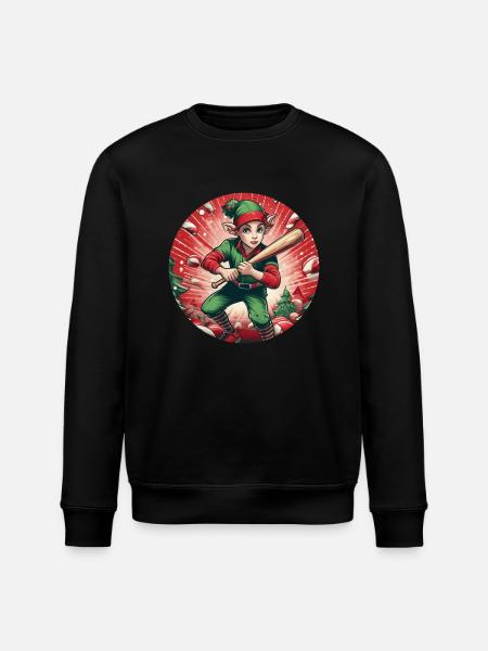 Christmas Elf baseball - Stanley/Stella ROLLER Unisex Organic Sweatshirt - black