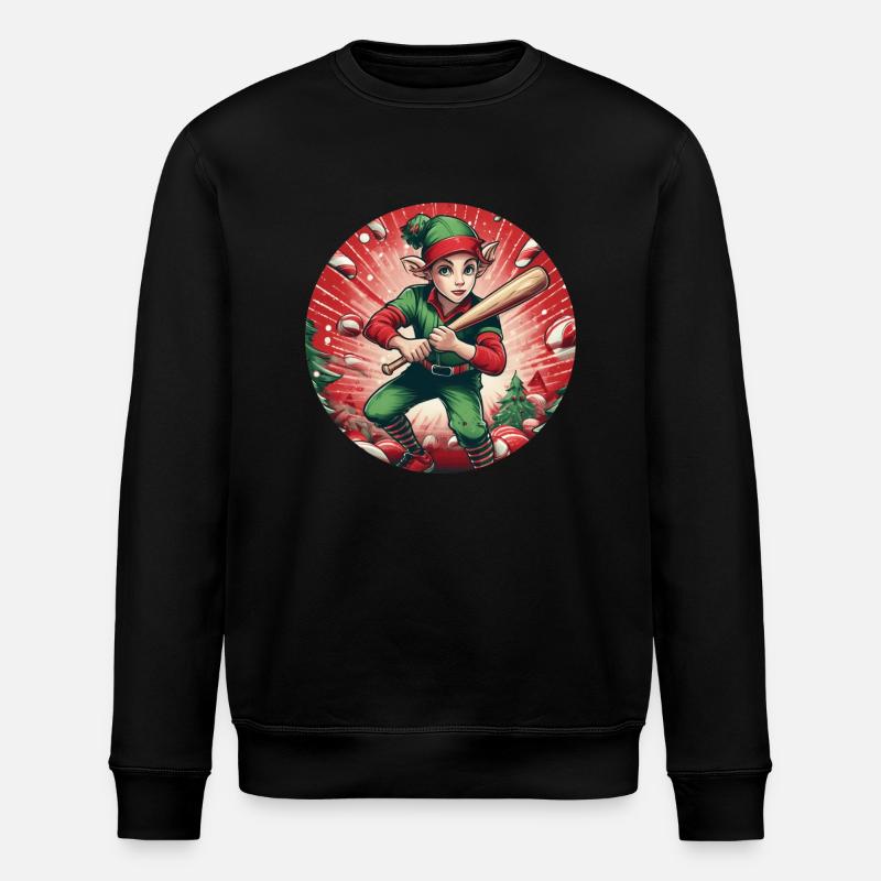 Weihnachtself-baseball - Stanley/Stella Unisex Bio-Sweatshirt ROLLER - Schwarz