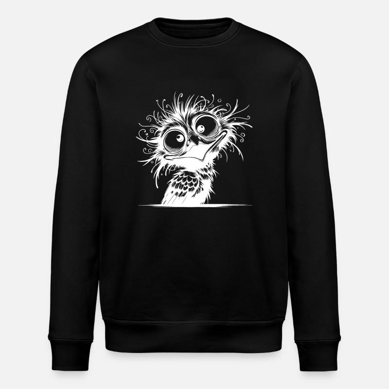 Funny weird crazy bird - Stanley/Stella ROLLER Unisex Organic Sweatshirt - black