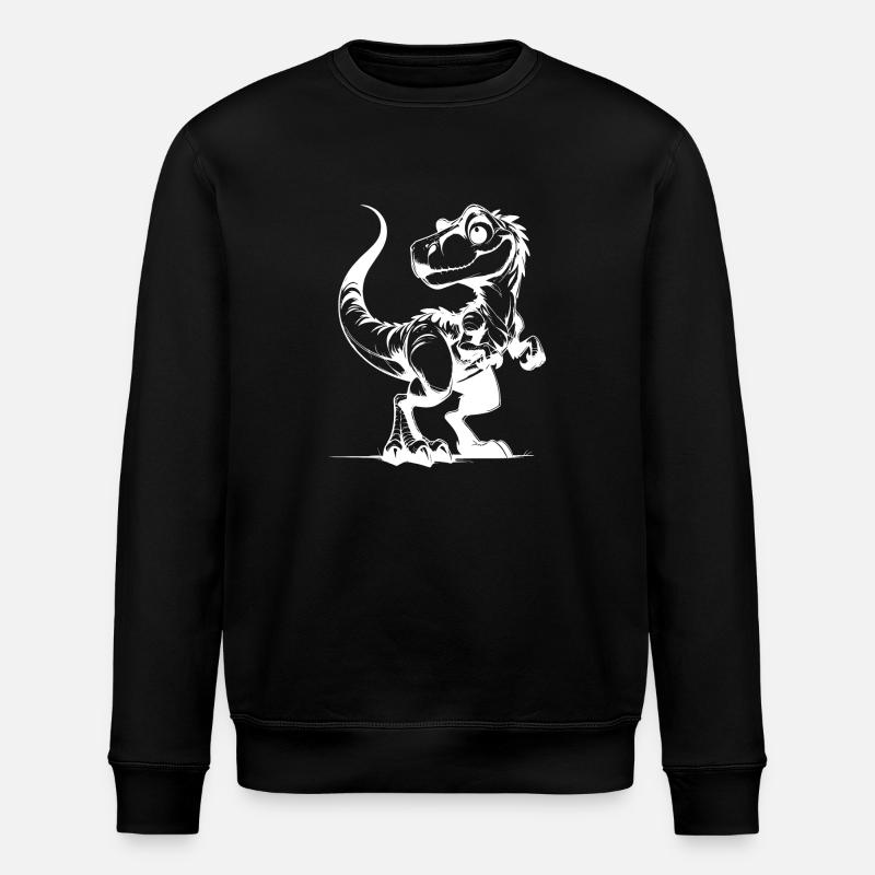Dinosaur Drawing Pencil Sketch - Stanley/Stella ROLLER Unisex Organic Sweatshirt - black