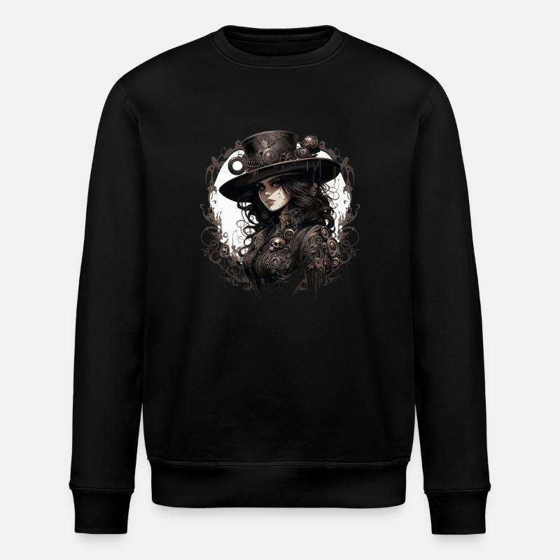 Emo Cowboy Steampunk Mädchen - Stanley/Stella Unisex Bio-Sweatshirt ROLLER - Schwarz