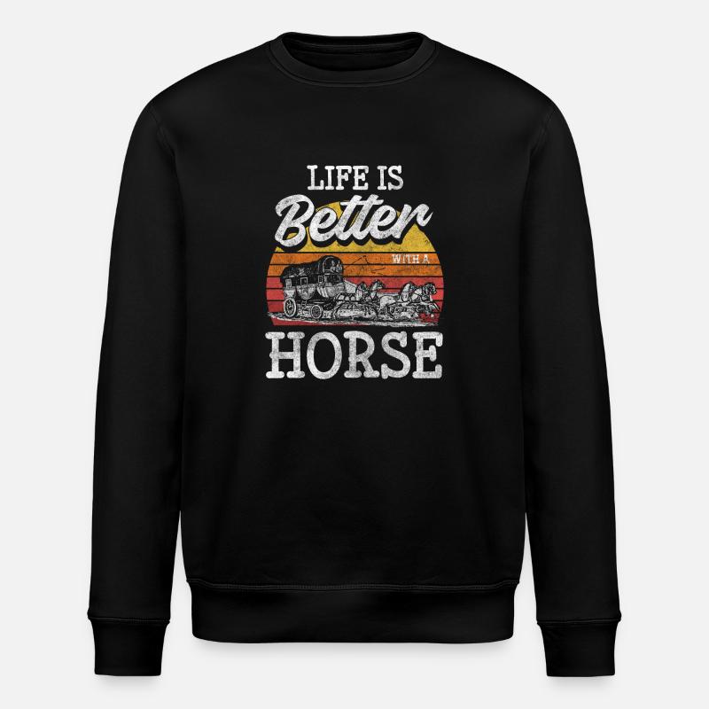 Pferdekutscher Beruf Ziel Kaltblüter - Stanley/Stella Unisex Bio-Sweatshirt ROLLER - Schwarz
