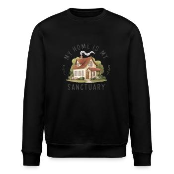 Mein Zuhause ist mein Zufluchtsort. - Stanley/Stella Unisex Bio-Sweatshirt ROLLER - Schwarz - Vorne - Nik (191cm)