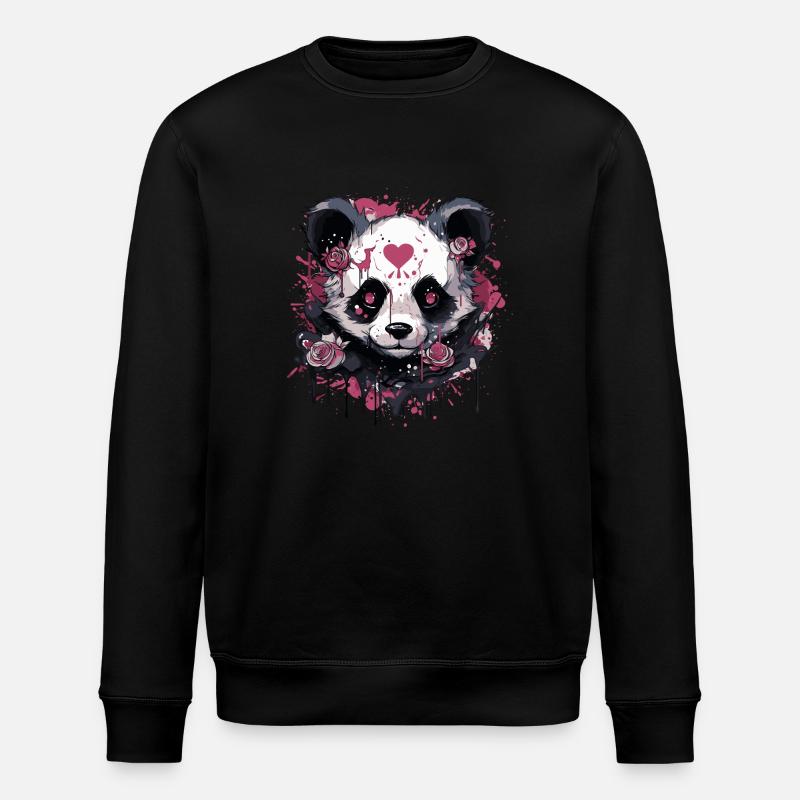 Pandabär - Stanley/Stella Unisex Bio-Sweatshirt ROLLER - Schwarz