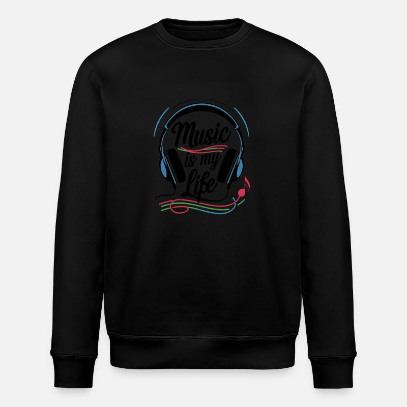 Musik ist mein Leben - Stanley/Stella Unisex Bio-Sweatshirt ROLLER - Schwarz
