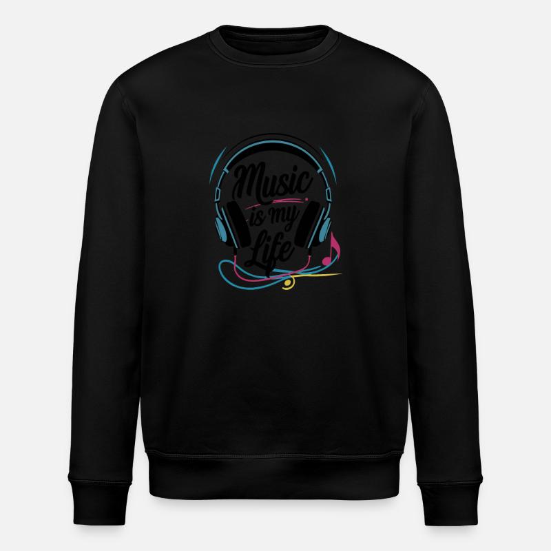Music is my life - Stanley/Stella ROLLER Unisex Organic Sweatshirt - black