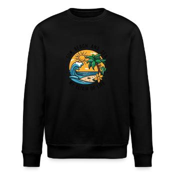 Sun, beach and sea - my elixir of life - Stanley/Stella ROLLER Unisex Organic Sweatshirt - black - Front - Nik (191cm)