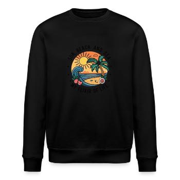 Sun, beach and sea - my elixir of life - Stanley/Stella ROLLER Unisex Organic Sweatshirt - black - Front - Nik (191cm)