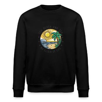 Sun, beach and sea - my elixir of life - Stanley/Stella ROLLER Unisex Organic Sweatshirt - black - Front - Nik (191cm)