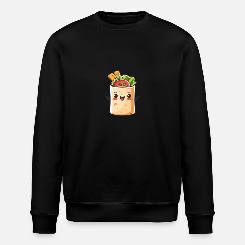 Cute Burrito Comic - Stanley/Stella ROLLER Unisex Organic Sweatshirt - black