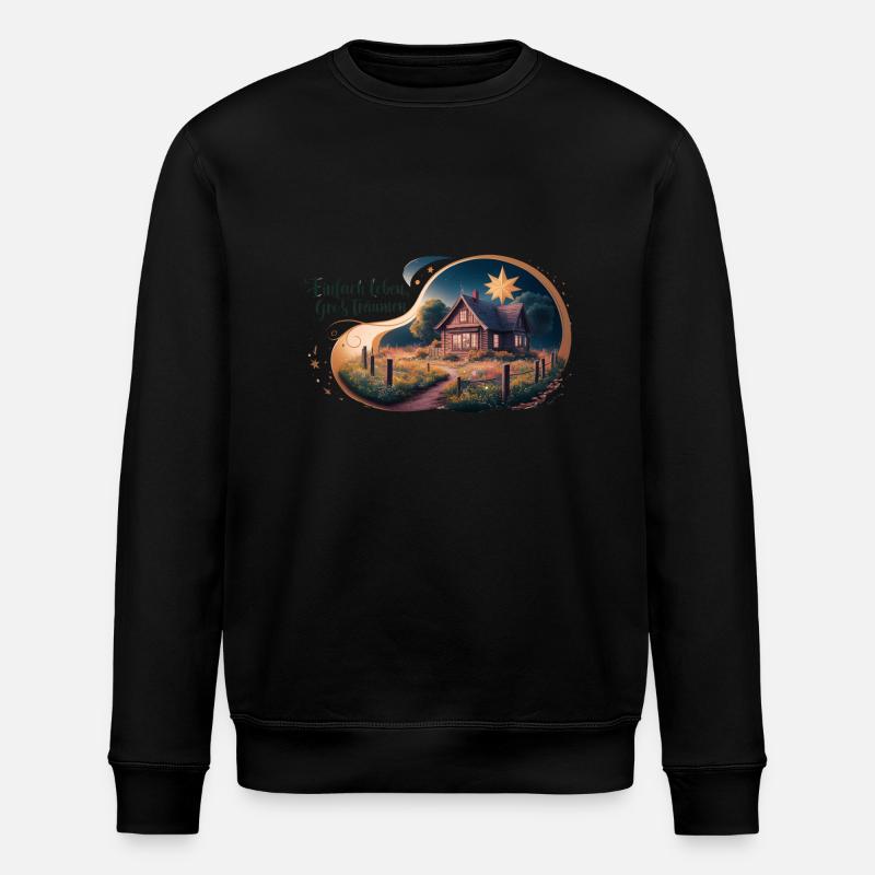 Einfach leben, groß Träumen - Stanley/Stella Unisex Bio-Sweatshirt ROLLER - Schwarz