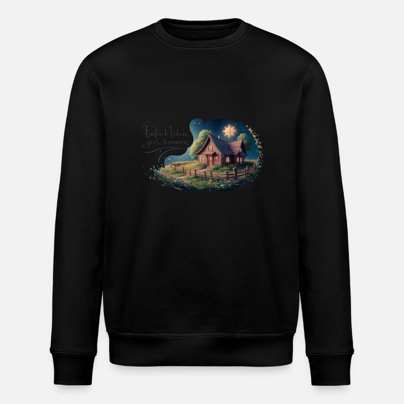 Einfach leben, groß Träumen - Stanley/Stella Unisex Bio-Sweatshirt ROLLER - Schwarz