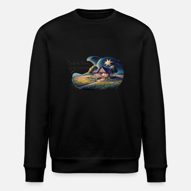 Vivre simplement, rêver grand - Sweat bio ROLLER Stanley/Stella Unisexe - noir