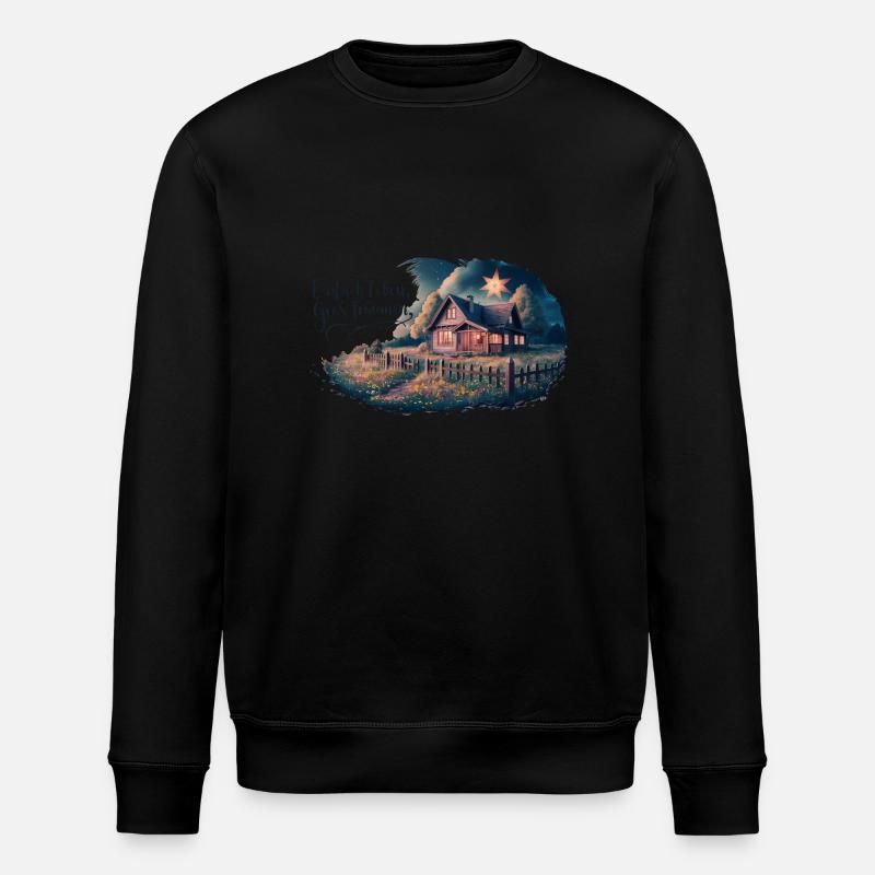 Einfach leben, groß Träumen - Stanley/Stella Unisex Bio-Sweatshirt ROLLER - Schwarz