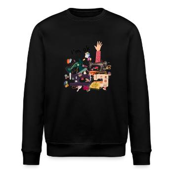 je suis bien couturière - cadeau couture humour - Sweat bio ROLLER Stanley/Stella Unisexe - noir - Devant - Nik (191cm)