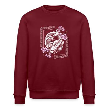 Orient Samurai Sagen Zeitreise - Stanley/Stella Unisex Bio-Sweatshirt ROLLER - Burgunderrot - Vorne - Nik (191cm)