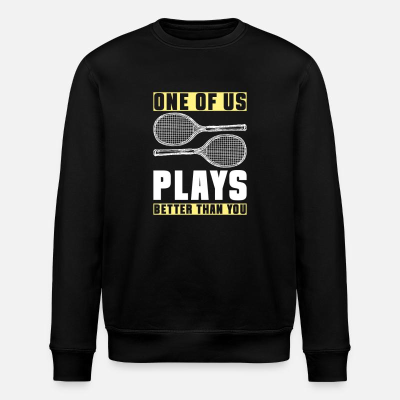 Tennis Racket Backhand Serve - Stanley/Stella ROLLER Unisex Organic Sweatshirt - black