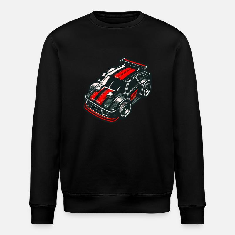 Rot-Schwarzes Spielzeugauto Modellauto - Stanley/Stella Unisex Bio-Sweatshirt ROLLER - Schwarz