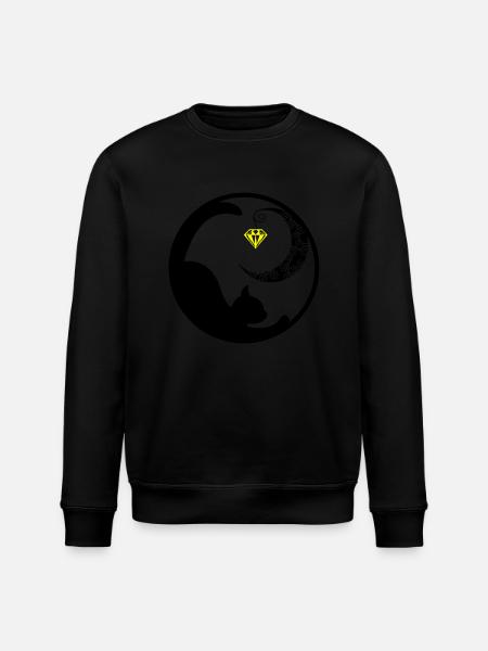 Cat Moon 02 - Stanley/Stella ROLLER Unisex Organic Sweatshirt - black