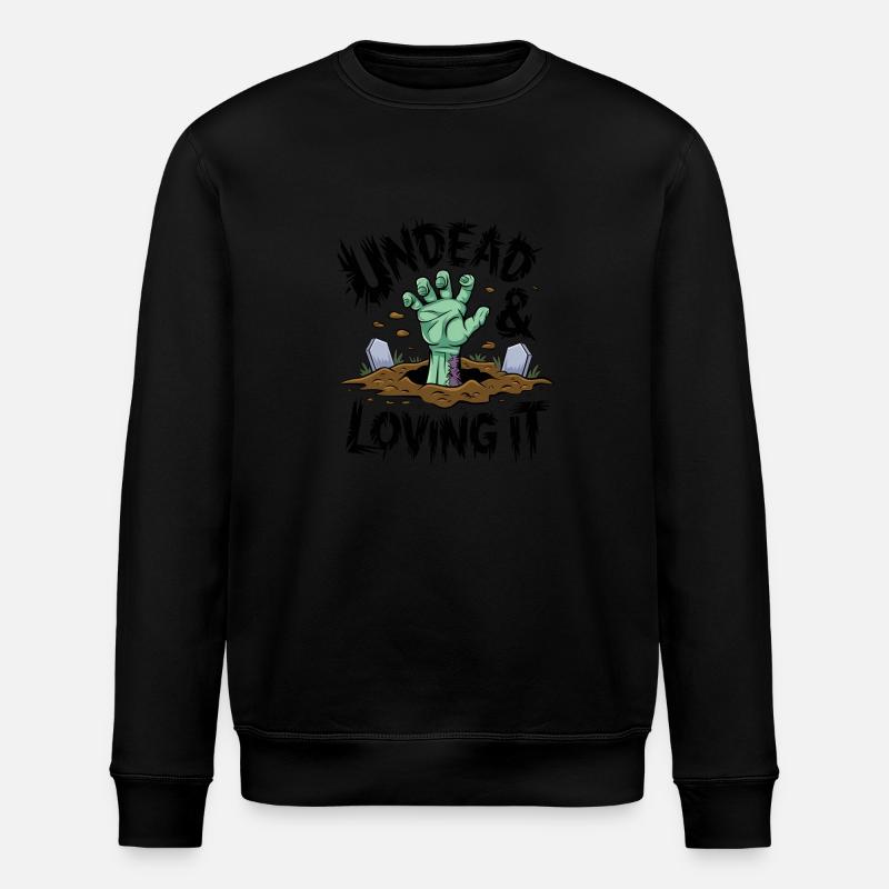 Zombie Hand - Undead & Loving It - Stanley/Stella ROLLER Unisex Organic Sweatshirt - black