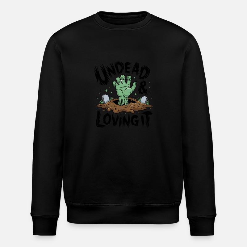 Zombie Hand - Undead & Loving It - Stanley/Stella ROLLER Unisex Organic Sweatshirt - black