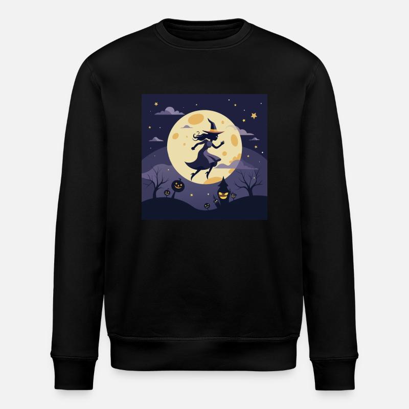 Witch in magical moonlight - Stanley/Stella ROLLER Unisex Organic Sweatshirt - black