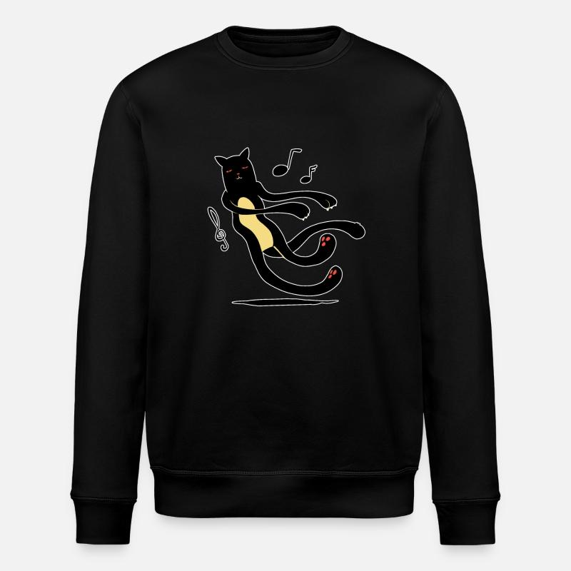 Der sanfte Katzentanz - Stanley/Stella Unisex Bio-Sweatshirt ROLLER - Schwarz