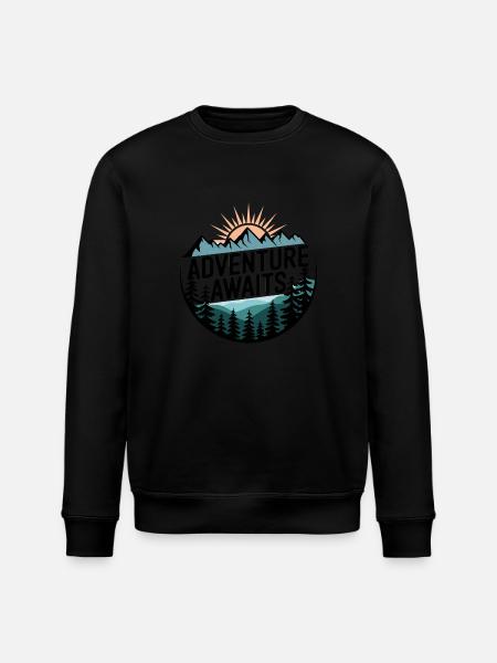 Adventure Awaits – Bergpanorama - Stanley/Stella Unisex Bio-Sweatshirt ROLLER - Schwarz