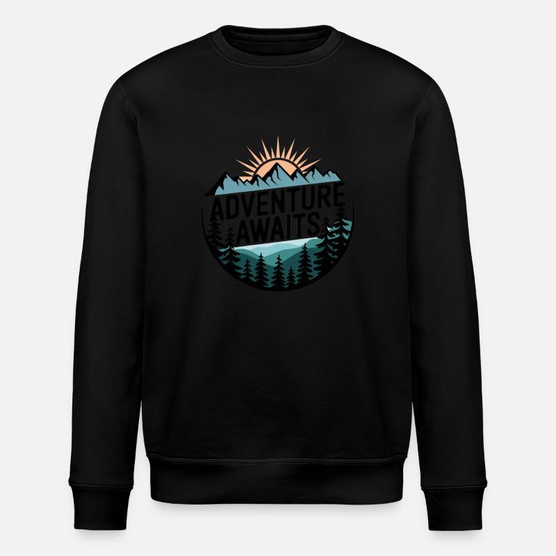 Adventure Awaits – Bergpanorama - Stanley/Stella Unisex Bio-Sweatshirt ROLLER - Schwarz