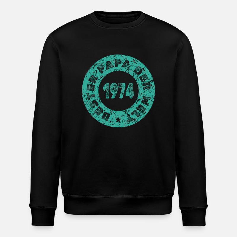 Papa 1974 - Stanley/Stella Unisex Bio-Sweatshirt ROLLER - Schwarz