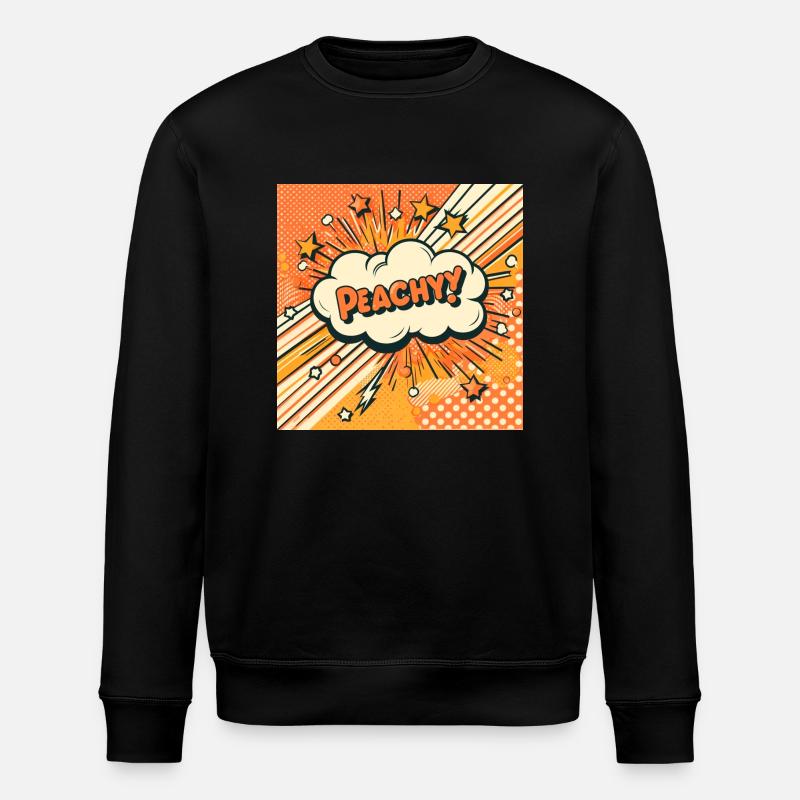 Peachy Peach - Stanley/Stella ROLLER Unisex Organic Sweatshirt - black