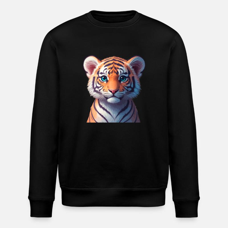 Bengalische Tigerbaby - Stanley/Stella Unisex Bio-Sweatshirt ROLLER - Schwarz