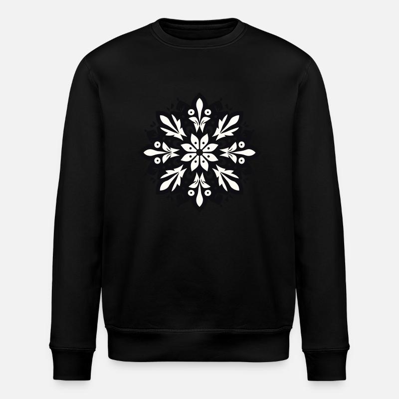 Schneeflocken-Muster - Stanley/Stella Unisex Bio-Sweatshirt ROLLER - Schwarz