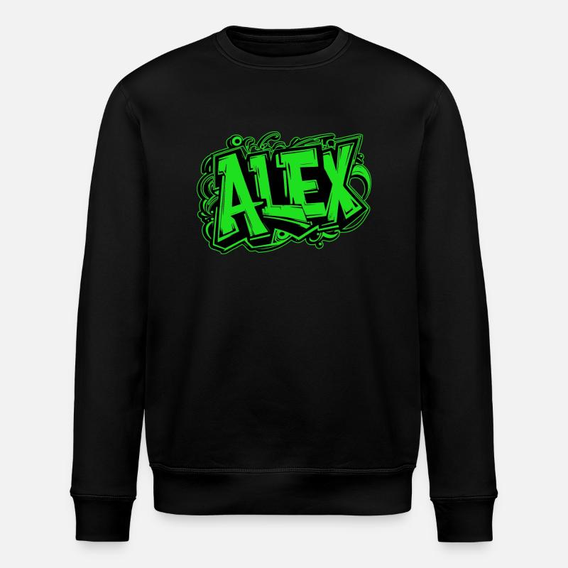 Alex Nom Graffiti Vert - Sweat bio ROLLER Stanley/Stella Unisexe - noir
