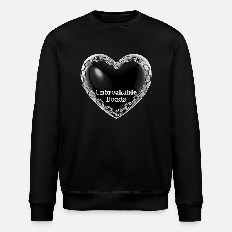Unbreakable Bonds, black heart - Stanley/Stella ROLLER Unisex Organic Sweatshirt - black