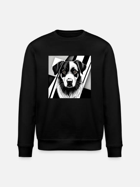 Collie: Cubist Black & White - Stanley/Stella ROLLER Unisex Organic Sweatshirt - black