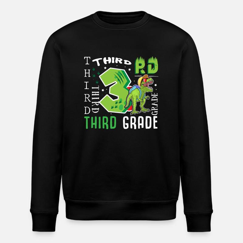 3. Klasse Dino T-Rex - Stanley/Stella Unisex Bio-Sweatshirt ROLLER - Schwarz