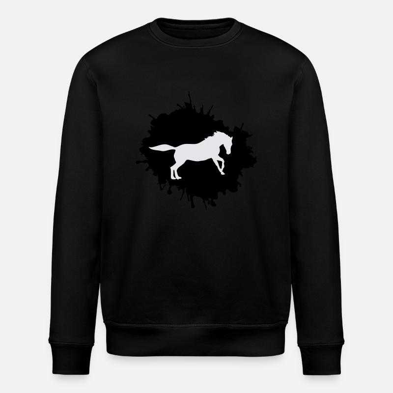 pferd klecks - Stanley/Stella Unisex Bio-Sweatshirt ROLLER - Schwarz