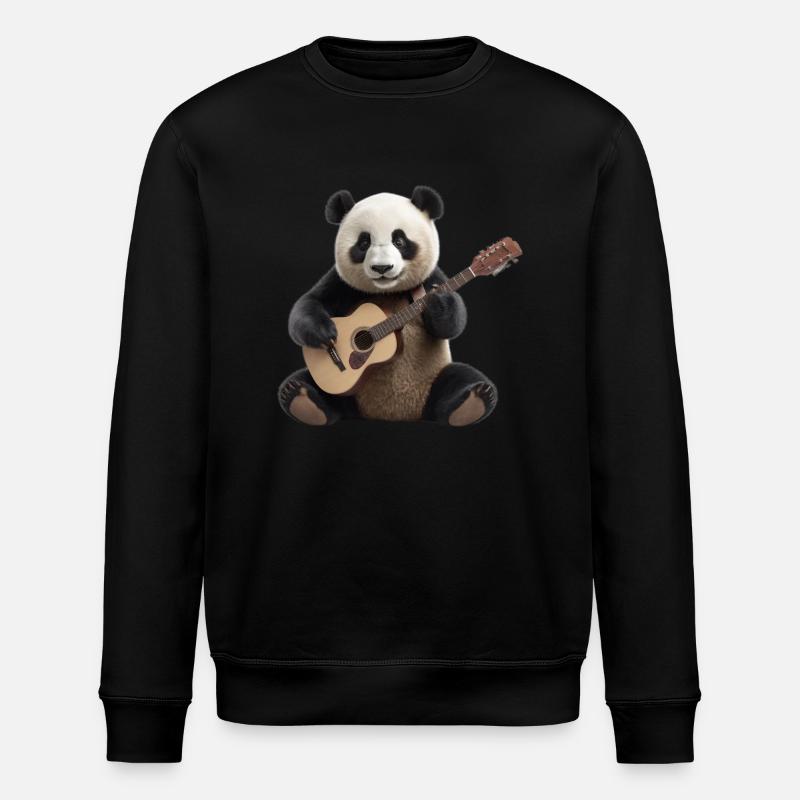 Panda Gitarre - Stanley/Stella Unisex Bio-Sweatshirt ROLLER - Schwarz