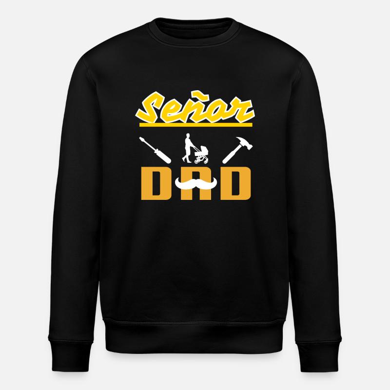 Señor Dad Moustache blanche - Sweat bio ROLLER Stanley/Stella Unisexe - noir