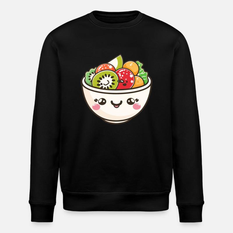 Niedliche Salatschüssel Comic - Stanley/Stella Unisex Bio-Sweatshirt ROLLER - Schwarz