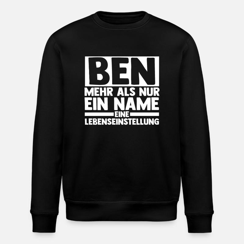 Prénom Ben - Sweat bio ROLLER Stanley/Stella Unisexe - noir