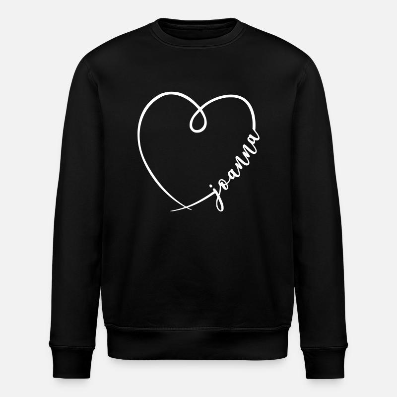 Joanna Nom calligraphie coeur - Sweat bio ROLLER Stanley/Stella Unisexe - noir
