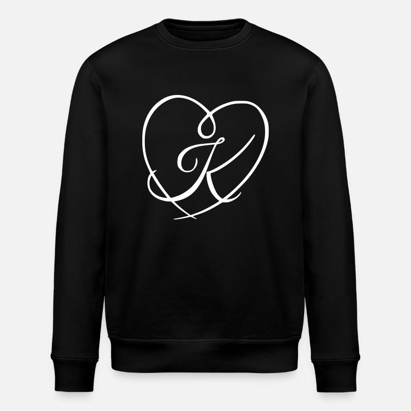 Lettre K Calligraphie Coeur - Sweat bio ROLLER Stanley/Stella Unisexe - noir