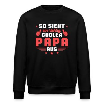So sieht ein cooler Papa aus Vatertag Geschenkidee - Stanley/Stella Unisex Bio-Sweatshirt ROLLER - Schwarz - Vorne - Nik (191cm)