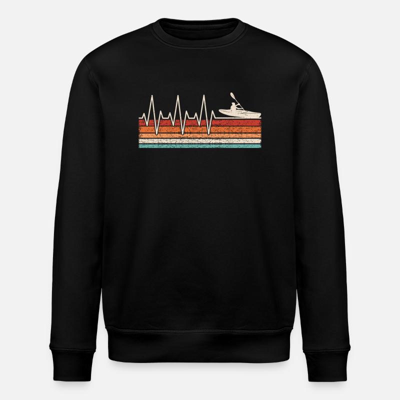 Kayaker Heartbeat - Stanley/Stella ROLLER Unisex Organic Sweatshirt - black