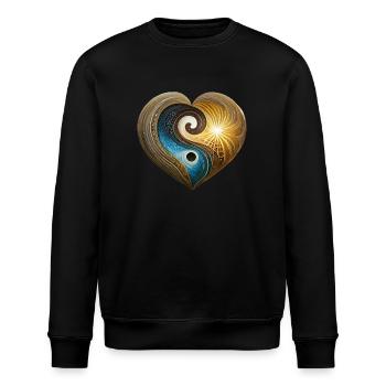Herz Yin Yang Sonne Mond Lebensbaum - Stanley/Stella Unisex Bio-Sweatshirt ROLLER - Schwarz - Vorne - Nik (191cm)