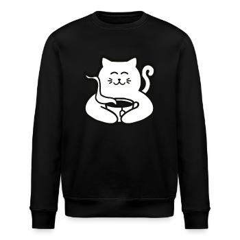 Chat au thé earl grey - Sweat bio ROLLER Stanley/Stella Unisexe - noir - Devant - Nik (191cm)
