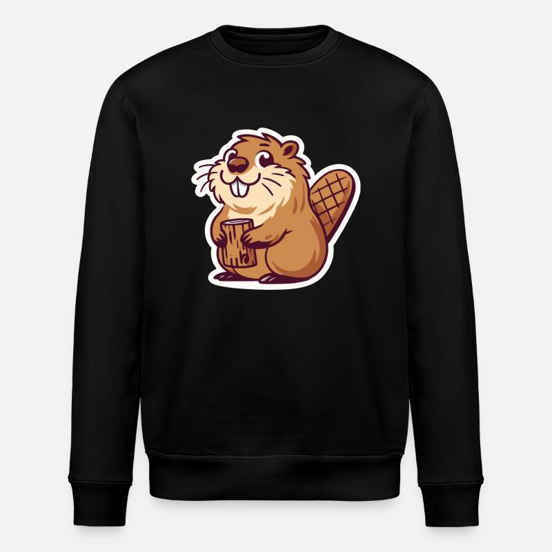 Bobr Meme Beaver - Stanley/Stella ROLLER Unisex Organic Sweatshirt - black